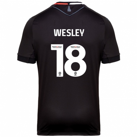 Kandiny Niño Camiseta Wesley Moraes #18 Negro 2ª Equipación 2024/25 La Camisa Chile