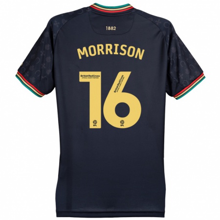 Kandiny Niño Camiseta Liam Morrison #16 Azul Marino Oscuro 2ª Equipación 2024/25 La Camisa Chile