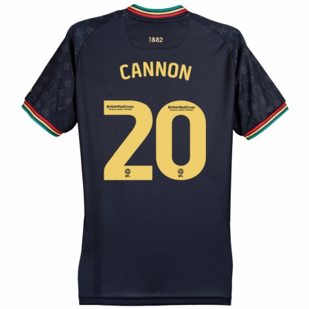 Kandiny Niño Camiseta Reggie Cannon #20 Azul Marino Oscuro 2ª Equipación 2024/25 La Camisa Chile