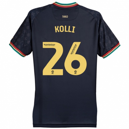 Kandiny Niño Camiseta Rayan Kolli #26 Azul Marino Oscuro 2ª Equipación 2024/25 La Camisa Chile