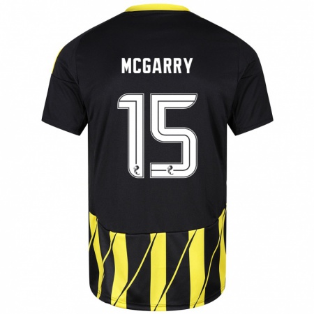 Kandiny Niño Camiseta James Mcgarry #15 Negro Amarillo 2ª Equipación 2024/25 La Camisa Chile