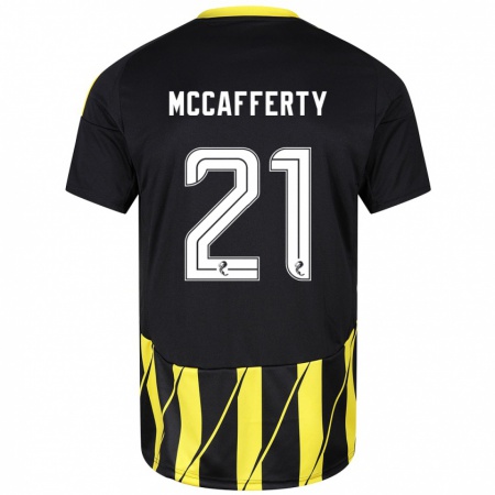 Kandiny Niño Camiseta Eirinn Mccafferty #21 Negro Amarillo 2ª Equipación 2024/25 La Camisa Chile