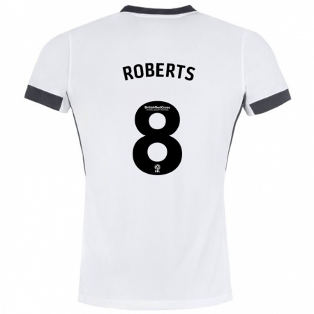 Kandiny Niño Camiseta Tyler Roberts #8 Blanco Negro 2ª Equipación 2024/25 La Camisa Chile