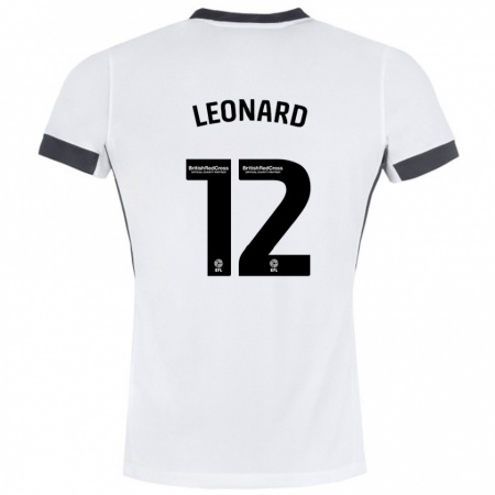 Kandiny Niño Camiseta Marc Leonard #12 Blanco Negro 2ª Equipación 2024/25 La Camisa Chile