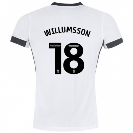 Kandiny Niño Camiseta Willum Thór Willumsson #18 Blanco Negro 2ª Equipación 2024/25 La Camisa Chile