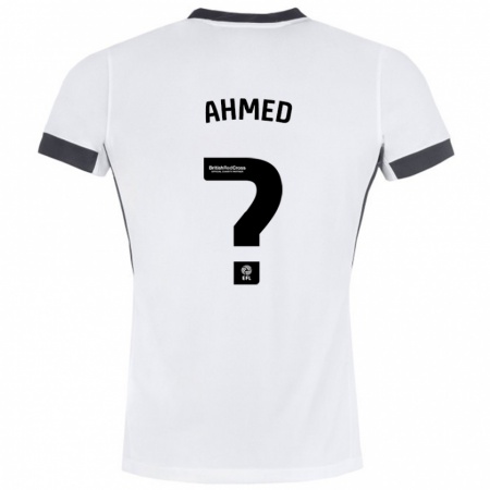 Kandiny Niño Camiseta Yusuf Ahmed #0 Blanco Negro 2ª Equipación 2024/25 La Camisa Chile