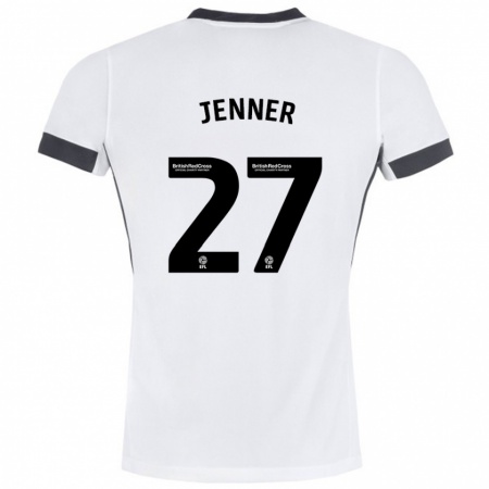 Kandiny Niño Camiseta Abbi Jenner #27 Blanco Negro 2ª Equipación 2024/25 La Camisa Chile