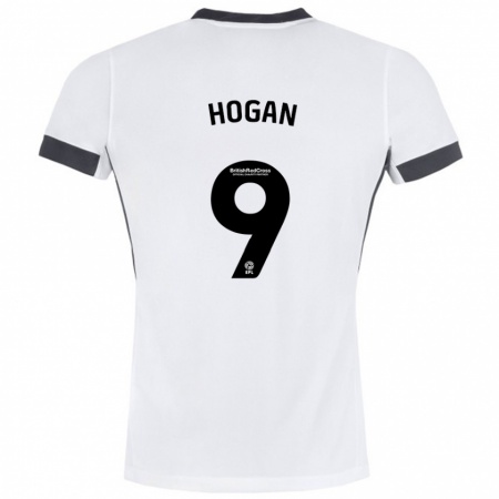 Kandiny Niño Camiseta Scott Hogan #9 Blanco Negro 2ª Equipación 2024/25 La Camisa Chile