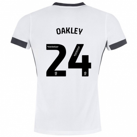 Kandiny Niño Camiseta Marcel Oakley #24 Blanco Negro 2ª Equipación 2024/25 La Camisa Chile