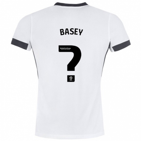 Kandiny Niño Camiseta Oliver Basey #0 Blanco Negro 2ª Equipación 2024/25 La Camisa Chile