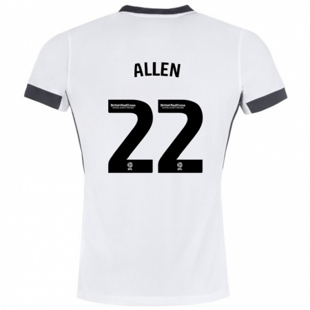 Kandiny Niño Camiseta Remi Allen #22 Blanco Negro 2ª Equipación 2024/25 La Camisa Chile