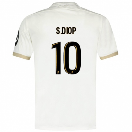 Kandiny Niño Camiseta Sofiane Diop #10 Blanco Dorado 2ª Equipación 2024/25 La Camisa Chile