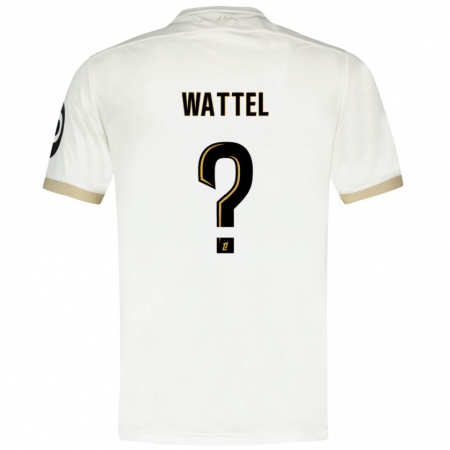 Kandiny Niño Camiseta Sami Wattel #0 Blanco Dorado 2ª Equipación 2024/25 La Camisa Chile