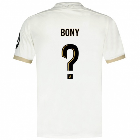 Kandiny Niño Camiseta Geoffroy Bony #0 Blanco Dorado 2ª Equipación 2024/25 La Camisa Chile