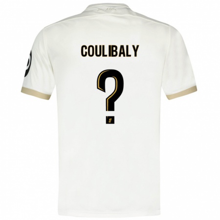 Kandiny Niño Camiseta Djibril Coulibaly #0 Blanco Dorado 2ª Equipación 2024/25 La Camisa Chile