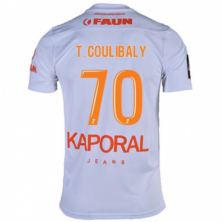 Kandiny Niño Camiseta Tanguy Coulibaly #70 Blanco 2ª Equipación 2024/25 La Camisa Chile