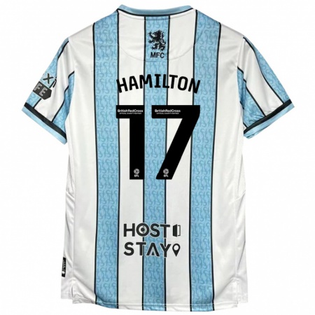 Kandiny Niño Camiseta Micah Hamilton #17 Blanco Azul 2ª Equipación 2024/25 La Camisa Chile