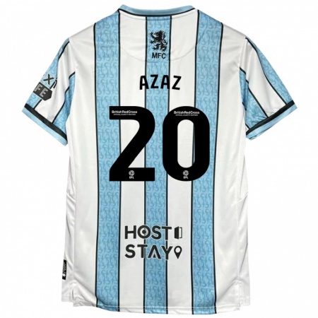 Kandiny Niño Camiseta Finn Azaz #20 Blanco Azul 2ª Equipación 2024/25 La Camisa Chile