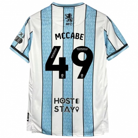 Kandiny Niño Camiseta Law Mccabe #49 Blanco Azul 2ª Equipación 2024/25 La Camisa Chile