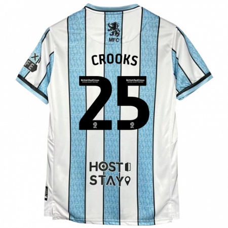 Kandiny Niño Camiseta Matt Crooks #25 Blanco Azul 2ª Equipación 2024/25 La Camisa Chile