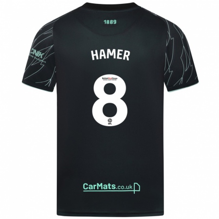 Kandiny Niño Camiseta Gustavo Hamer #8 Negro Verde 2ª Equipación 2024/25 La Camisa Chile