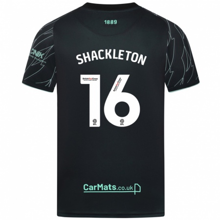 Kandiny Niño Camiseta Jamie Shackleton #16 Negro Verde 2ª Equipación 2024/25 La Camisa Chile