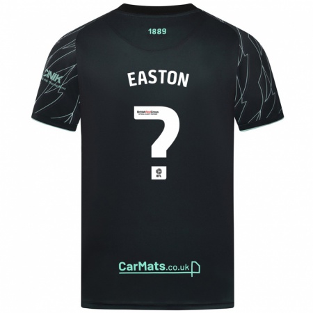 Kandiny Niño Camiseta Evan Easton #0 Negro Verde 2ª Equipación 2024/25 La Camisa Chile