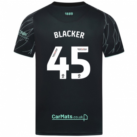 Kandiny Niño Camiseta Billy Blacker #45 Negro Verde 2ª Equipación 2024/25 La Camisa Chile