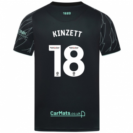 Kandiny Niño Camiseta Ella Kinzett #18 Negro Verde 2ª Equipación 2024/25 La Camisa Chile