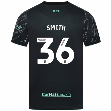 Kandiny Niño Camiseta Joshua Smith #36 Negro Verde 2ª Equipación 2024/25 La Camisa Chile