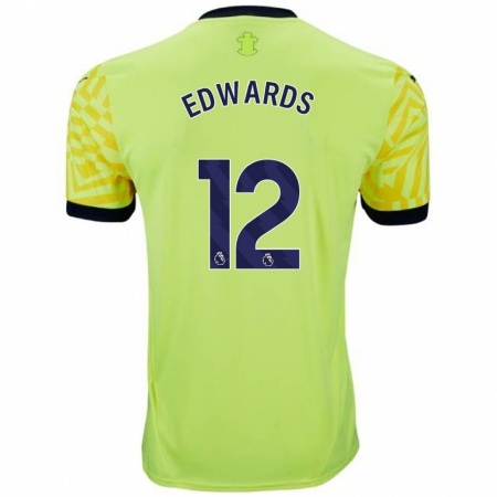 Kandiny Niño Camiseta Ronnie Edwards #12 Amarillo 2ª Equipación 2024/25 La Camisa Chile