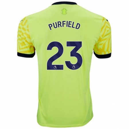 Kandiny Niño Camiseta Jemma Elizabeth Purfield #23 Amarillo 2ª Equipación 2024/25 La Camisa Chile