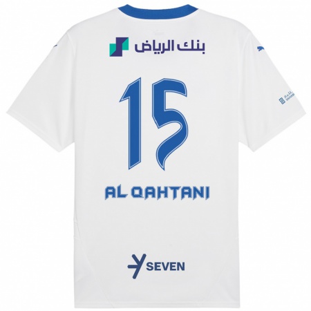 Kandiny Niño Camiseta Mohammed Al-Qahtani #15 Blanco Azul 2ª Equipación 2024/25 La Camisa Chile