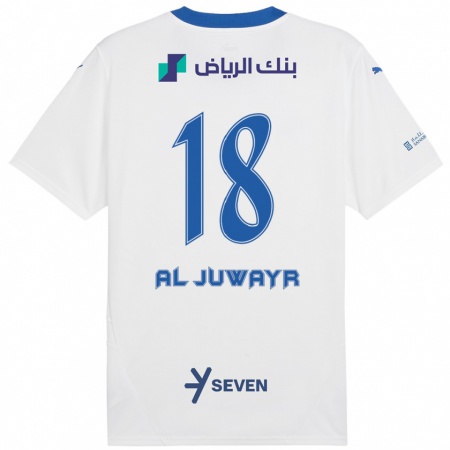 Kandiny Niño Camiseta Musab Al-Juwayr #18 Blanco Azul 2ª Equipación 2024/25 La Camisa Chile