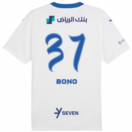 Kandiny Niño Camiseta Bono #37 Blanco Azul 2ª Equipación 2024/25 La Camisa Chile