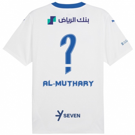 Kandiny Niño Camiseta Saad Al-Muthary #0 Blanco Azul 2ª Equipación 2024/25 La Camisa Chile