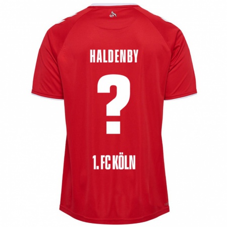 Kandiny Niño Camiseta Ben Haldenby #0 Rojo Blanco 2ª Equipación 2024/25 La Camisa Chile