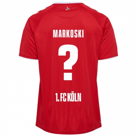 Kandiny Niño Camiseta Kristian Markoski #0 Rojo Blanco 2ª Equipación 2024/25 La Camisa Chile