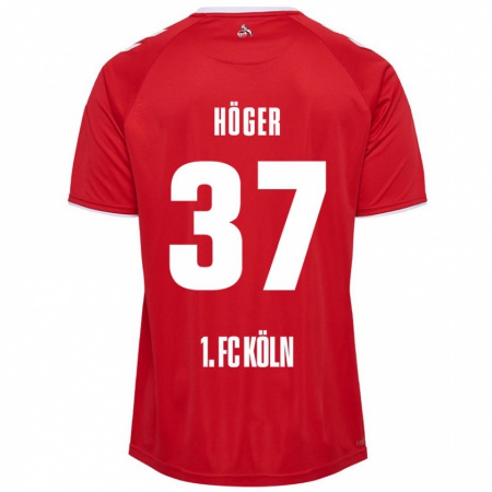 Kandiny Niño Camiseta Marco Höger #37 Rojo Blanco 2ª Equipación 2024/25 La Camisa Chile