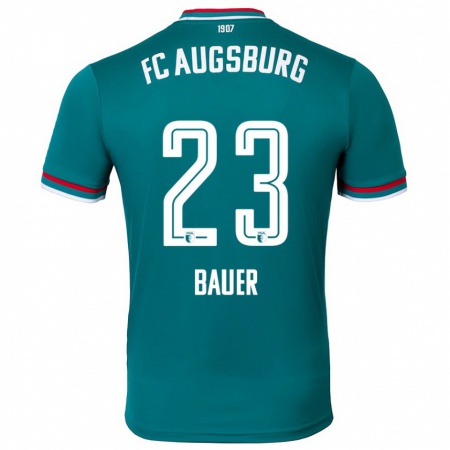 Kandiny Niño Camiseta Maximilian Bauer #23 Verde Oscuro 2ª Equipación 2024/25 La Camisa Chile