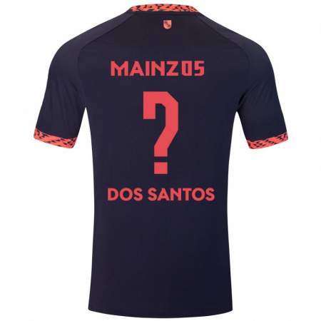 Kandiny Niño Camiseta Alexandre Tavares Dos Santos #0 Azul Coral Rojo 2ª Equipación 2024/25 La Camisa Chile