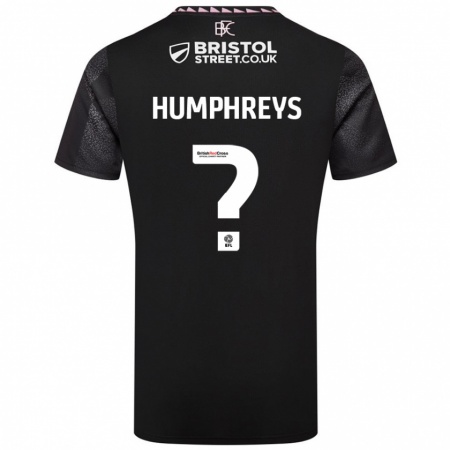 Kandiny Niño Camiseta Bashir Humphreys #0 Negro 2ª Equipación 2024/25 La Camisa Chile