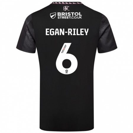 Kandiny Niño Camiseta Cj Egan-Riley #6 Negro 2ª Equipación 2024/25 La Camisa Chile