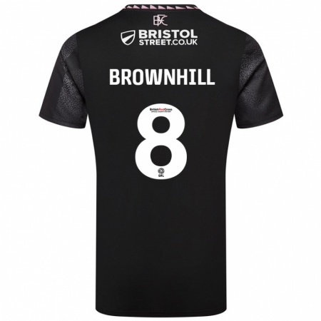 Kandiny Niño Camiseta Josh Brownhill #8 Negro 2ª Equipación 2024/25 La Camisa Chile