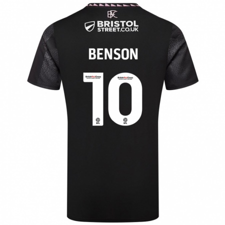 Kandiny Niño Camiseta Benson Manuel #10 Negro 2ª Equipación 2024/25 La Camisa Chile