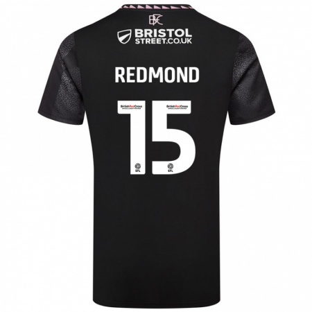 Kandiny Niño Camiseta Nathan Redmond #15 Negro 2ª Equipación 2024/25 La Camisa Chile