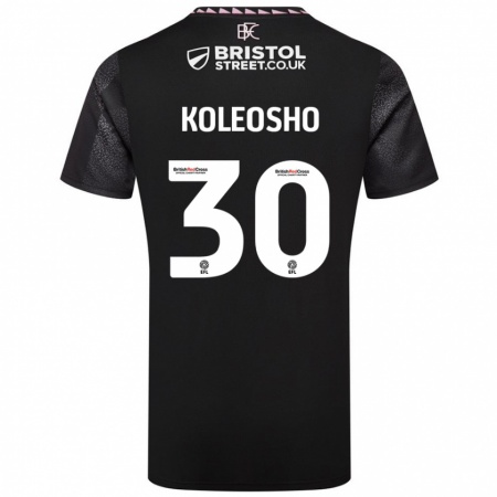 Kandiny Niño Camiseta Luca Koleosho #30 Negro 2ª Equipación 2024/25 La Camisa Chile