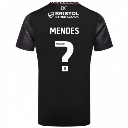 Kandiny Niño Camiseta João Mendes #0 Negro 2ª Equipación 2024/25 La Camisa Chile