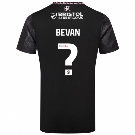 Kandiny Niño Camiseta Joe Bevan #0 Negro 2ª Equipación 2024/25 La Camisa Chile