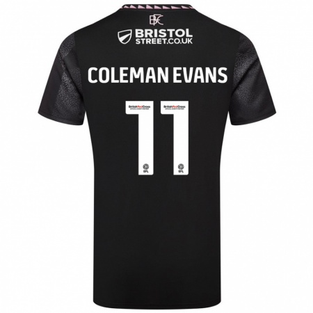 Kandiny Niño Camiseta Amaya Coleman-Evans #11 Negro 2ª Equipación 2024/25 La Camisa Chile